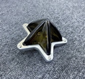 ガラス製 5点留め とんがり星マーカー 【緑/グリーン】 1個 土台付き
