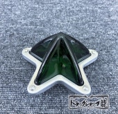 ガラス製 5点留め とんがり星マーカー 【瑠璃色/ブルー】 1個 土台付き