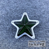 ガラス製 5点留め とんがり星マーカー 【瑠璃色/ブルー】 1個 土台付き