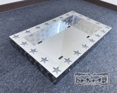 ステンレス 大型 ナンバー枠 鏡面 星抜き 24V LED 色が変えられる仕様