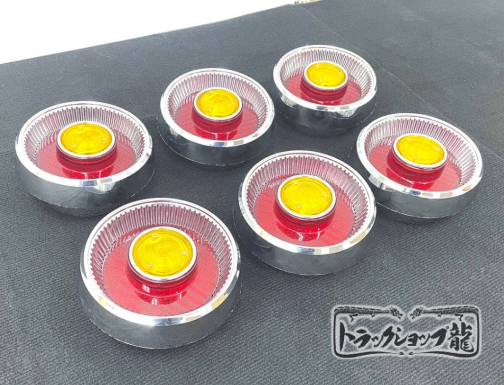 オリジナル 薄型 スカイライン テールランプ 6個セット リング型LEDライト/メッキリング/裏カバー付き 鏡面ステンレス S0965T