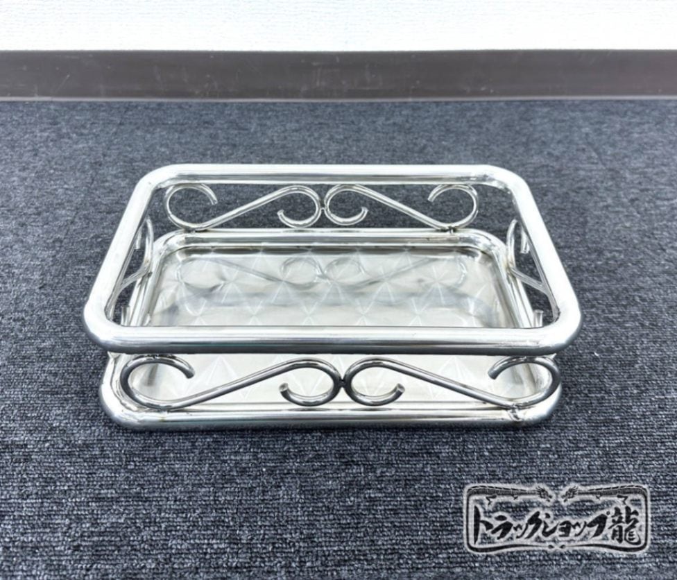 ステンレス製 小物入れ 鱗柄 16φ丸パイプ 丸棒 Sカン カゴ