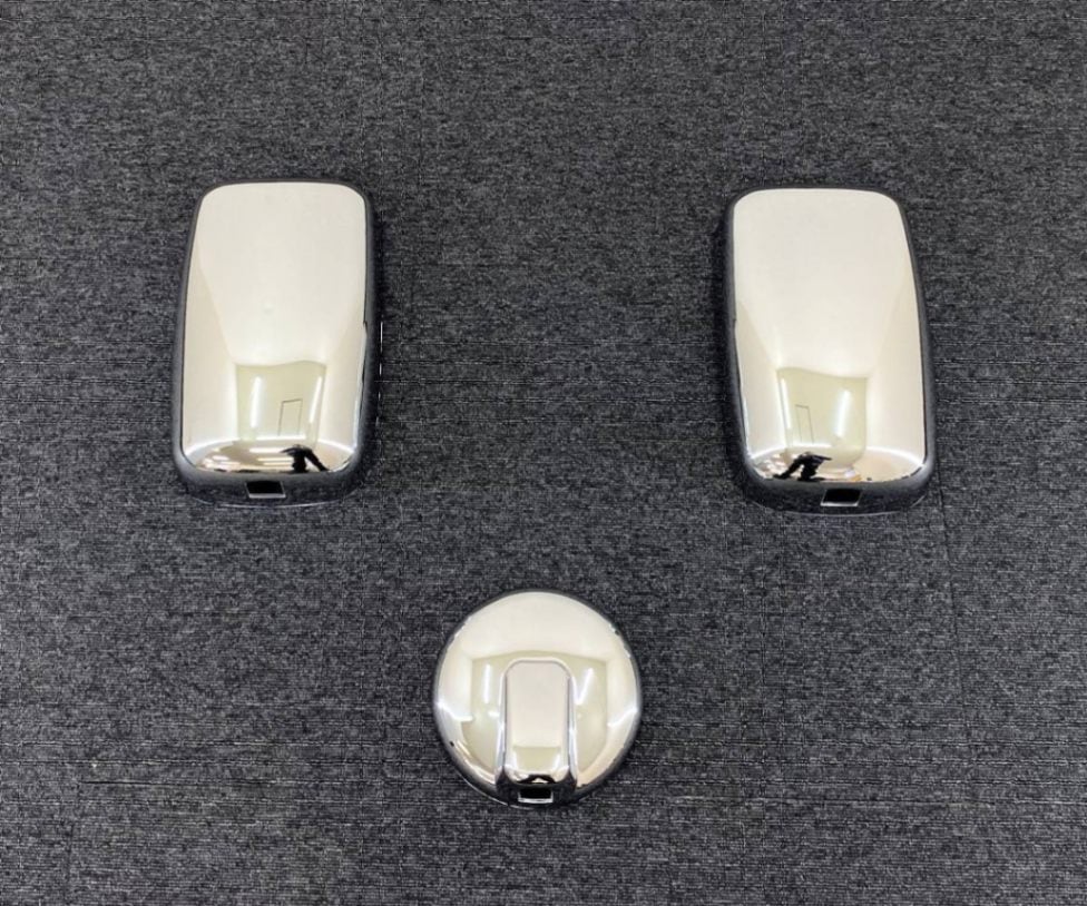 メッキ ミラーカバー Φ170 3点セット いすゞ NEWエルフ/マツダタイタン 標準車用 G0300T