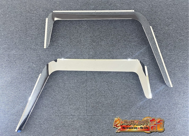 訳あり品　日野 デュトロ/ダイナ/トヨエース ワイド用 ドアバイザー 鏡面 ステンレス 左右セット