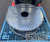 鱗柄ステンレス 【16インチ】 スペアタイヤカバー 菱抜き 720mm