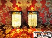 レトロ 水中花ライト 赤 金メッキステー シャンデリア金華山デコトラC0770S レトロ 水中花ライト 赤 金メッキステー シャンデリア金華山