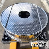 鱗柄ステンレス 大型 【22.5インチ】 スペアタイヤカバー 菱抜き