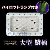 ステンレス 大型 パイロットナンバー枠 鱗柄 奥行100mm 角R仕様 