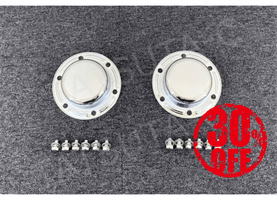 【訳あり品】 メッキ フロント ハブキャップ 高床 2個セット 日野 グランドプロフィア/17プロフィア H8722S