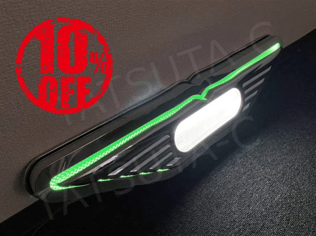 【訳あり品】 ステンレス 大型/超薄型 バスマーク アンドン 【鏡面】  厚み50mm 6mm丸棒巻き LEDライト付き 日野 ヒノアンドン S8146S