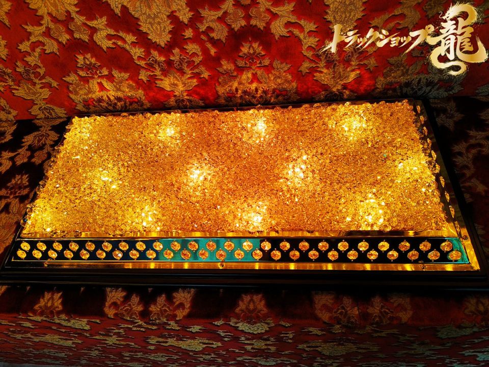 豪華 幅80cm×40cm 天吊り 長方形型 シャンデリア ゴールドメッキ 木枠土台 ステンレス製・真空メッキリング使用 