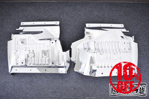 【訳あり品】 メッキ マッドガード 泥除け 交換式 左右セット 日野 17レンジャー H8081D