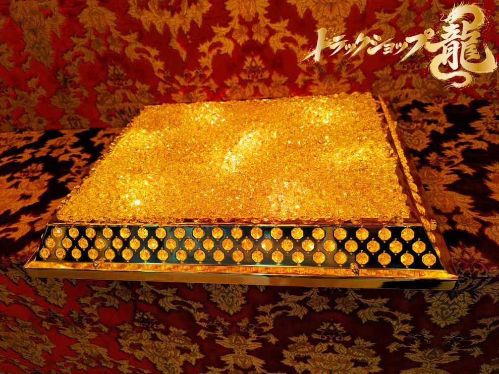 オリジナル！豪華 幅60cm×50cm 天吊り 長方形型 シャンデリア ゴールドメッキ ステンレス製・真空メッキリング使用 