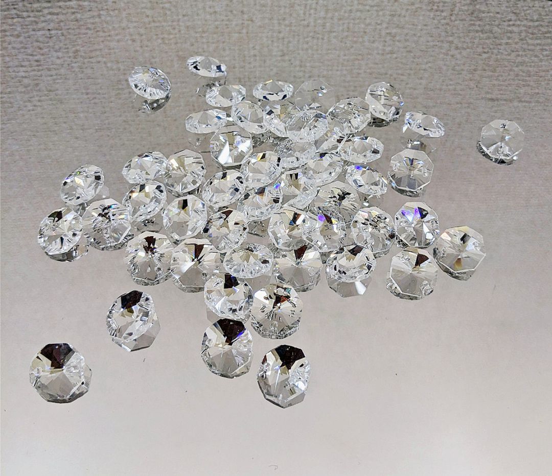 ★シャンデリア補修★カスタムパーツ・ガラスビーズ14mm２穴 50個