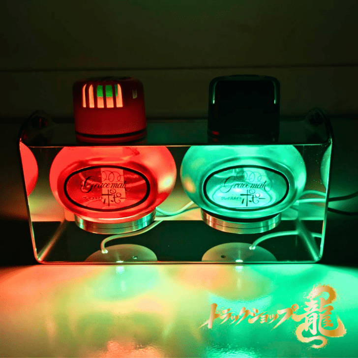 2連 芳香剤用 ブランコステー LEDライト付き ステンレス シンプルタイプ ポピー 香水 T0192D
