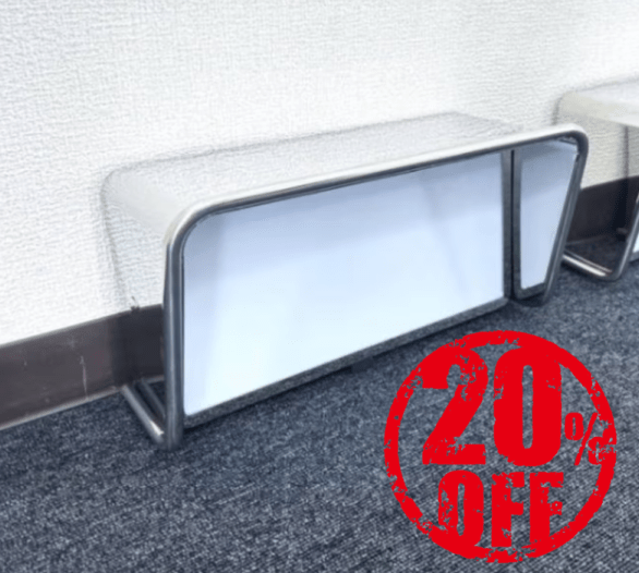 【訳あり品】 ステンレス 胸アンドン 1台のみ 鏡面 φ8mm丸棒  LEDライト バイザー付き S8624S