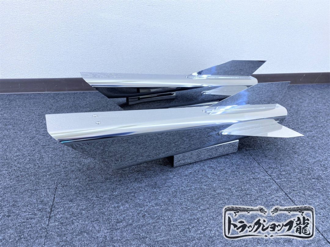オリジナル ステンレス ロケットマーカー 【中】 角型 2個セット 鏡面 全長660mm 角マーカー付き S0400T