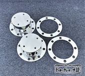 ステンレス リアハブカバー 22.5インチ 鏡面 10穴 十角形 4個組 ISO