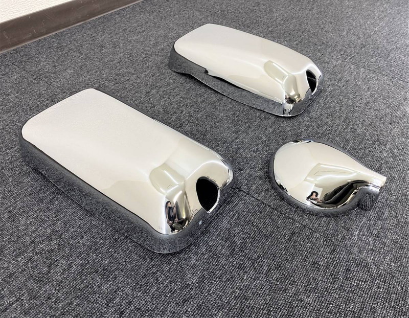 【訳あり品】 メッキ ミラーカバー 3点セット 三菱ふそう NEWキャンター 標準/ワイド車 G8298T