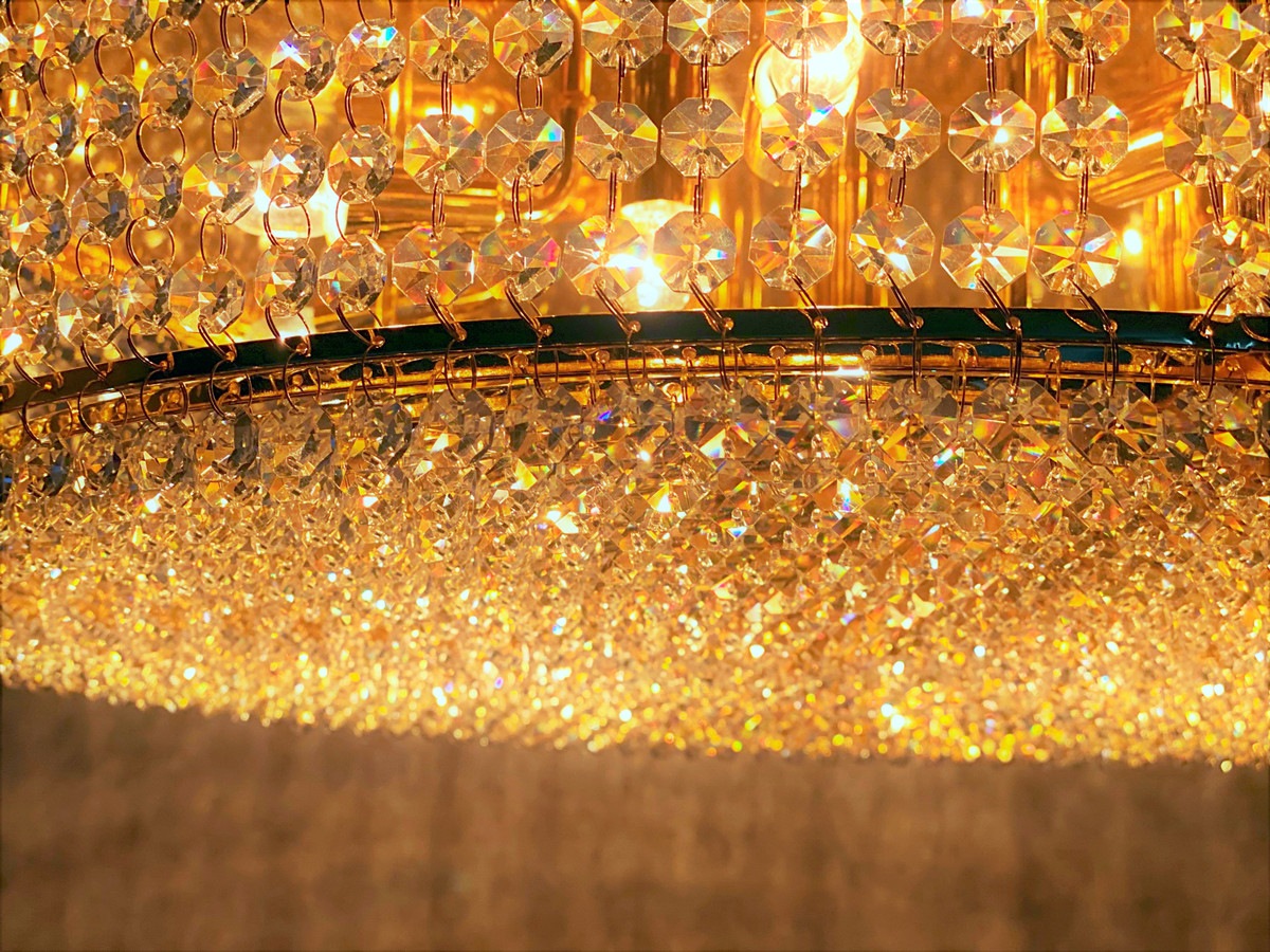 直径60㎝天吊りシャンデリア ケーキ型 1段 BA15S口金仕様 フルゴールド