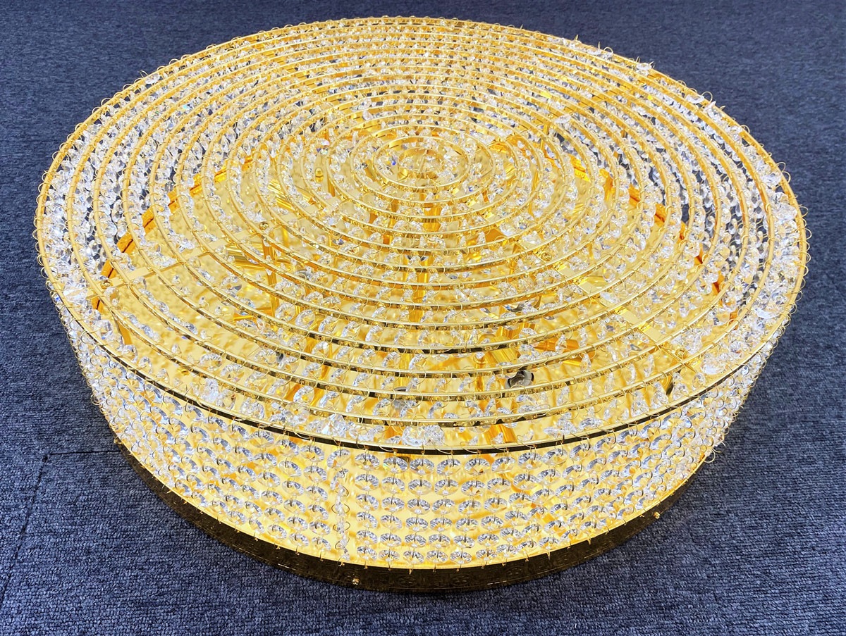 直径60㎝天吊りシャンデリア ケーキ型 1段 BA15S口金仕様 フルゴールド