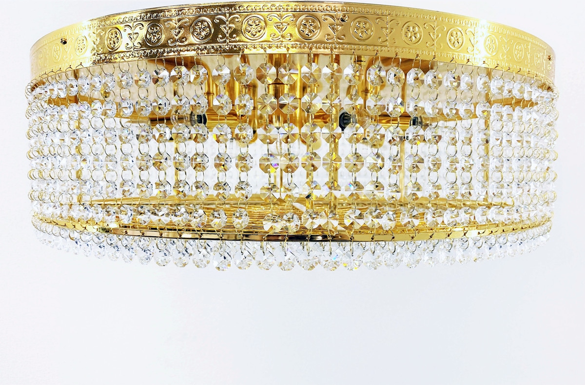 直径60㎝天吊りシャンデリア ケーキ型 1段 BA15S口金仕様 フルゴールド