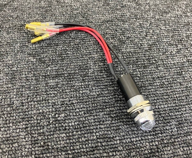 パイロットランプ 【クリア/白】 1個 16φ 24V LEDランプ ダイヤカット 配線4本 D0687S