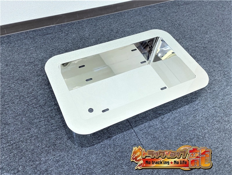 訳あり品】 ステンレス 大型 ナンバー枠 鏡面 50角 角R仕様 奥行10cm