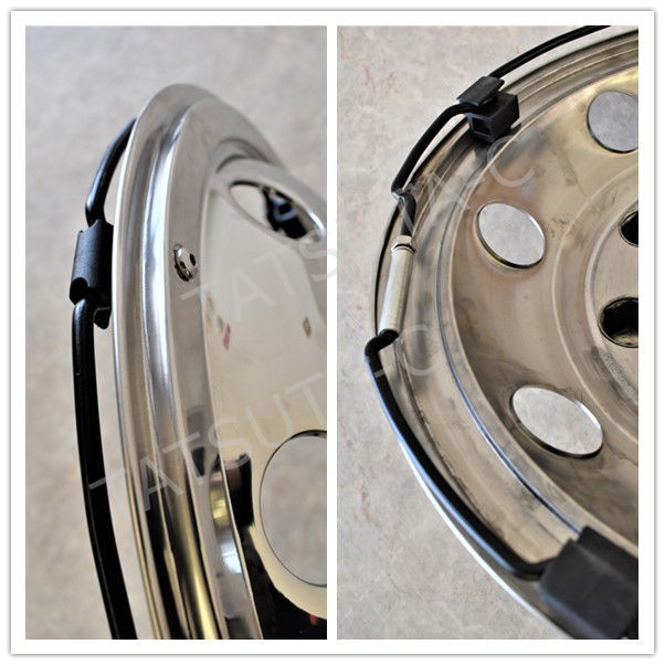 メッキ ホイールライナー ホイールカバー リングタイプ 19.5インチ 8穴 フロント4枚/リア4枚 1台分セット ISO 汎用 G0007T