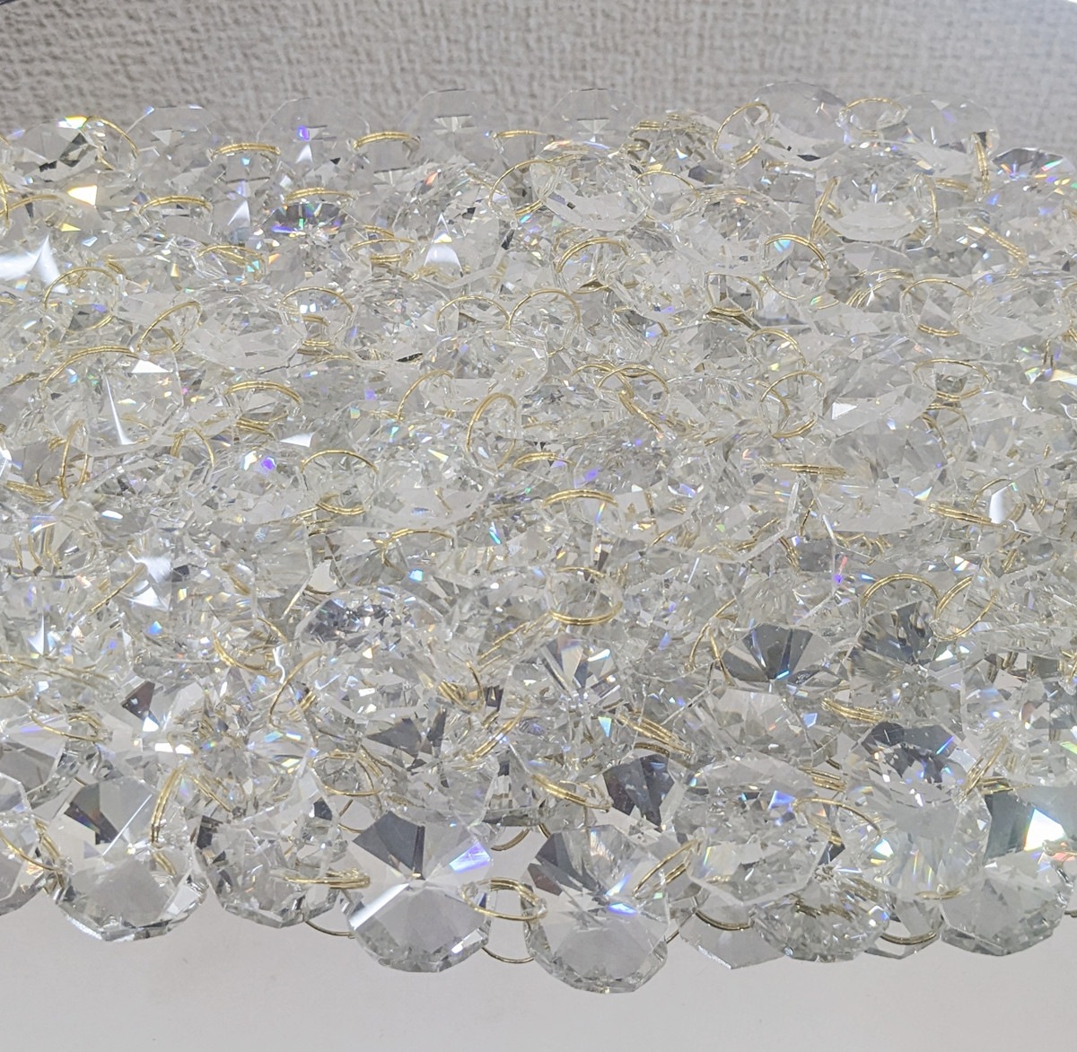 シャンデリア 透明ビーズ 12灯 取扱説明書、おまけ付き キラキラ シャンデリア 補修ビーズ 透明 クリア 18mm オーロラ