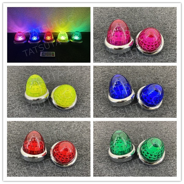 リモコン式 ホイールマーカー バスマーカー 2個セット 色選択 銀色 メッキリング JETレンズ LEDランプ 配線不要 D0672D