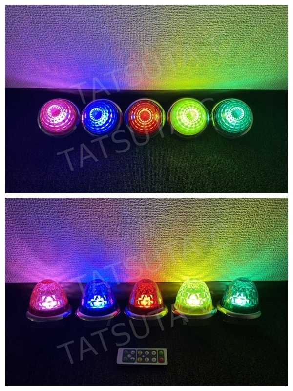 リモコン式 ホイールマーカー バスマーカー 2個セット 色選択 銀色 メッキリング JETレンズ LEDランプ 配線不要 D0672D