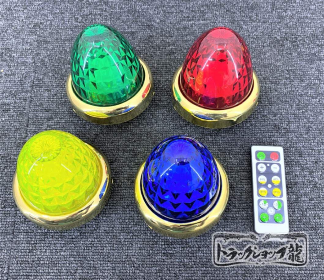 リモコン式 ホイールマーカー バスマーカー 2個セット 色選択 金色 メッキリング JETレンズ LEDランプ 配線不要 D0673D