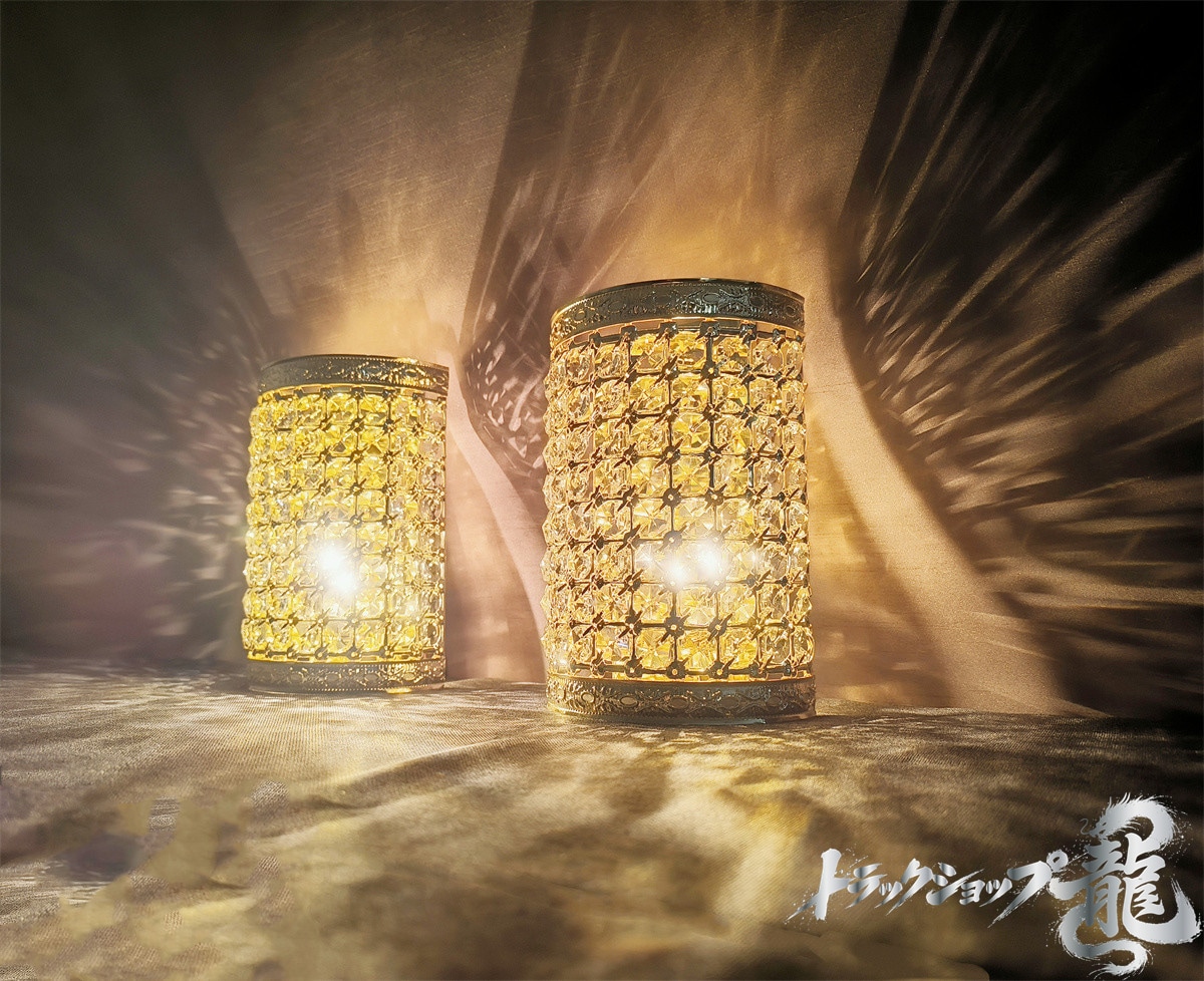 壁掛シャンデリア 2個セット E12口金仕様 金メッキ クリスタルビーズ