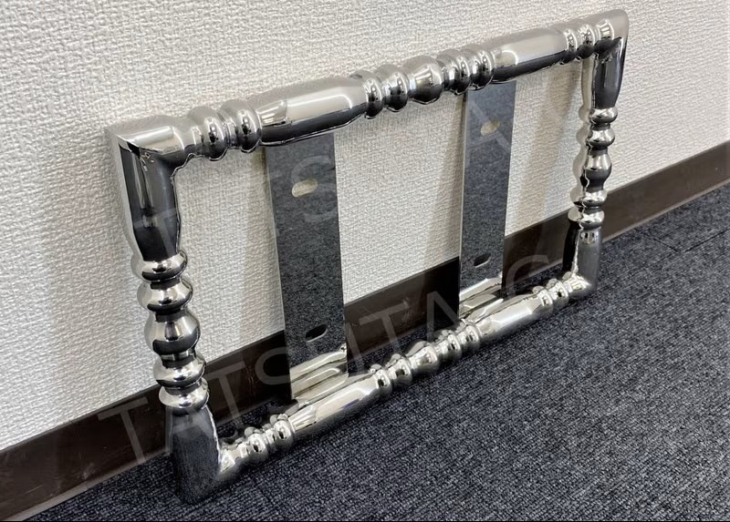 オリジナル ステンレス 中型 絞りパイプ ナンバー枠 Φ32 絞り 汎用