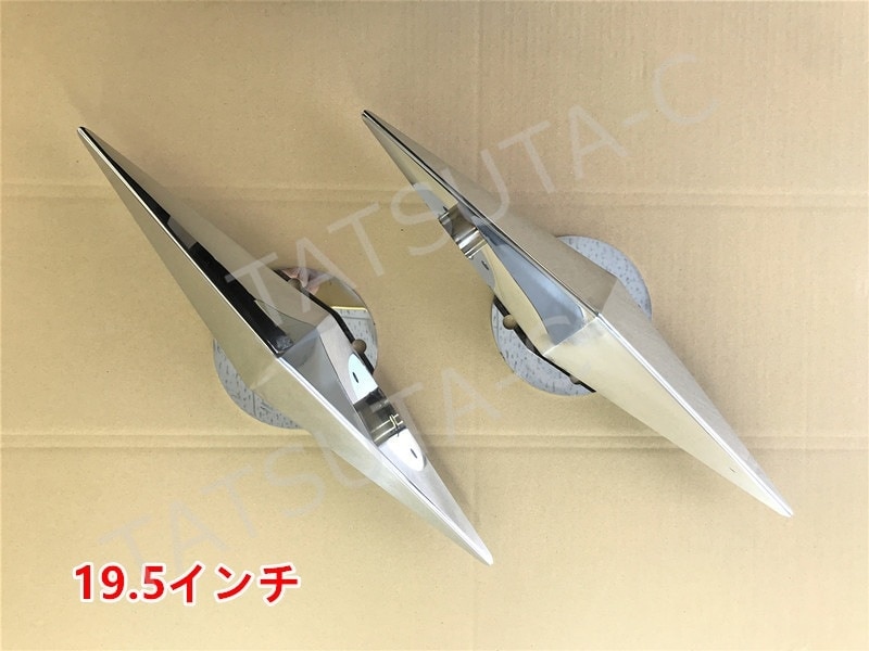 鏡面ステンレス 【19.5インチ】 一文字型 ホイールスピンナー 4穴 2個セット S0033S