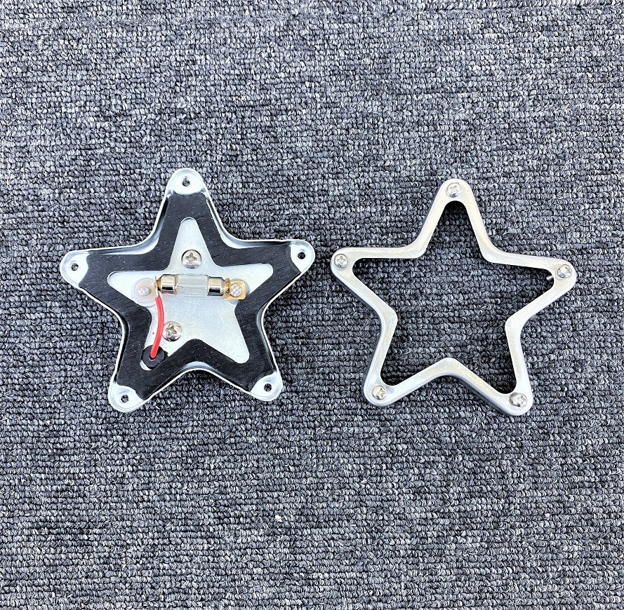 ガラス製 5点留め 星マーカー 【白/クリア】 1個 土台付き