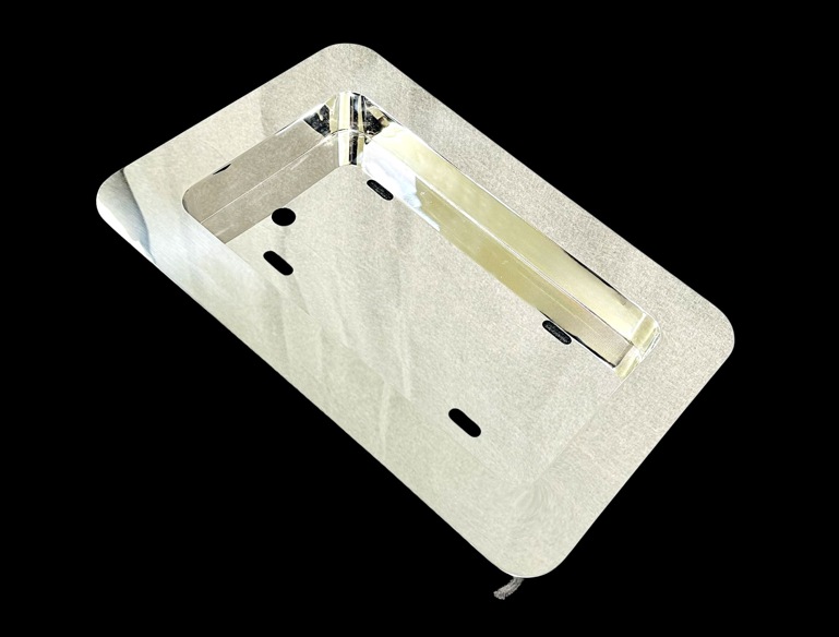 大型用 奥行5cm ナンバー枠 50角 角R仕様 鏡面 ステンレス