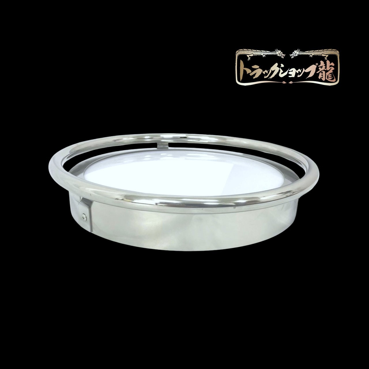 ステンレス ドアアンドン(中) ステンレスリング付き 鏡面 アクリル板/LEDライト 丸アンドン ドア行燈 フロントアンドン T0078D