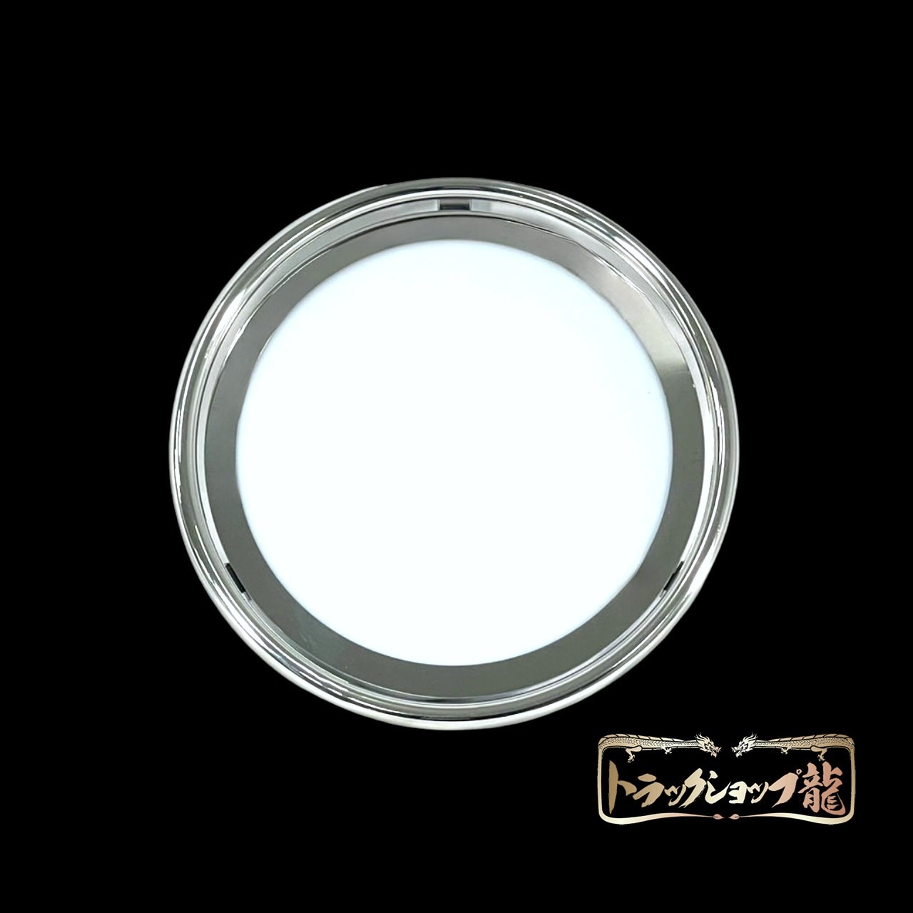 ステンレス ドアアンドン(中) ステンレスリング付き 鏡面 アクリル板/LEDライト 丸アンドン ドア行燈 フロントアンドン T0078D