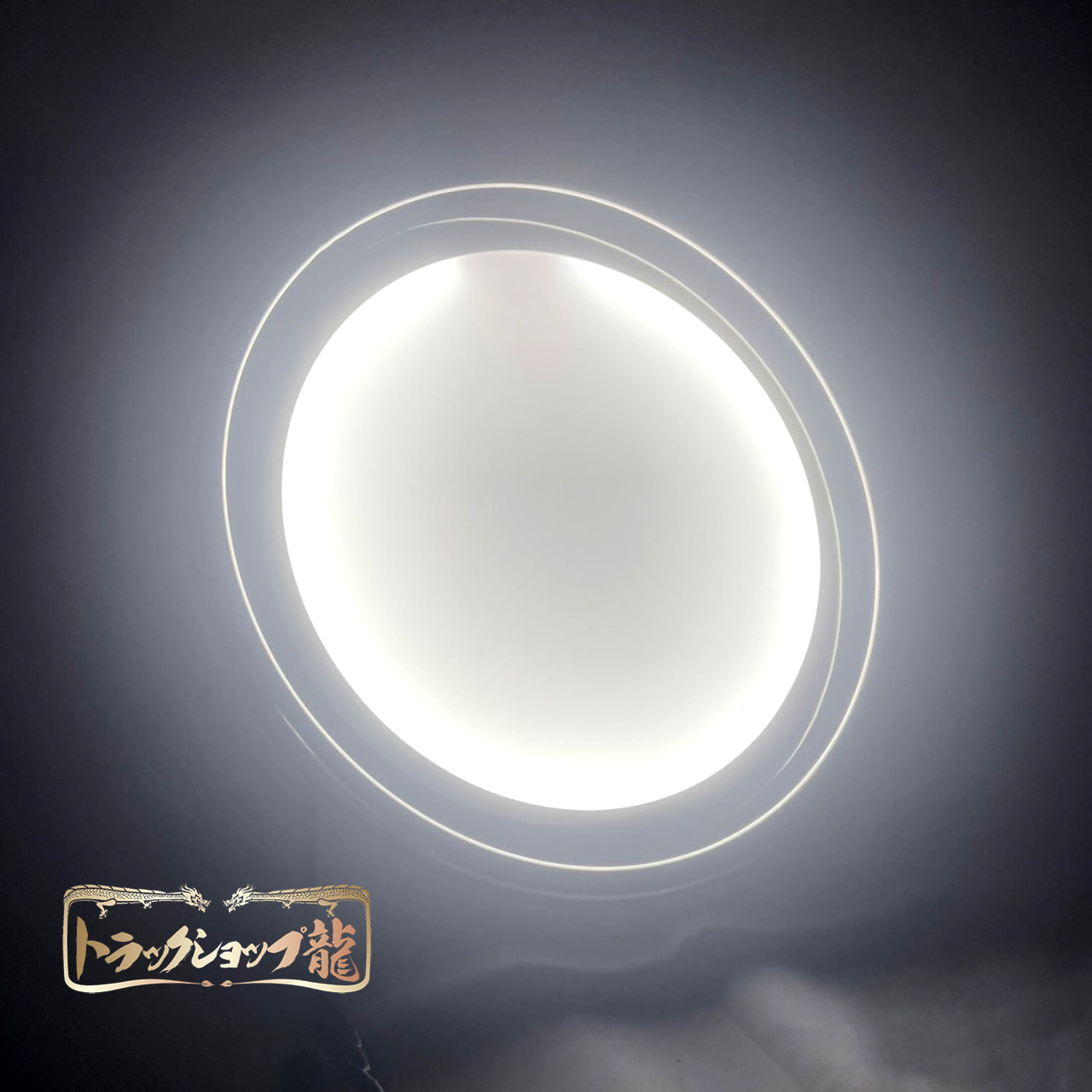 ステンレス ドアアンドン(中) ステンレスリング付き 鏡面 アクリル板/LEDライト 丸アンドン ドア行燈 フロントアンドン T0078D