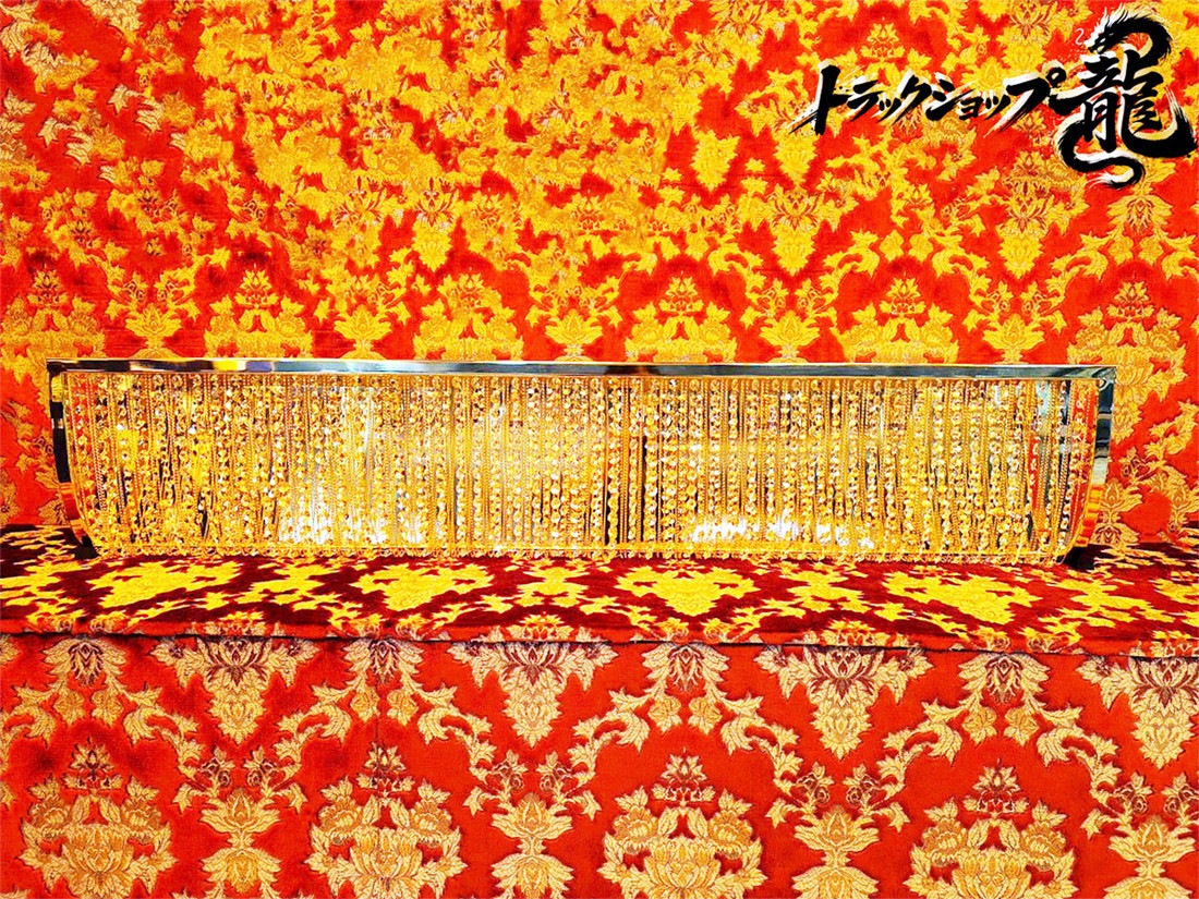 幅140cm壁掛シャンデリア ナイアガラシャンデリア BA15S口金仕様 フルゴールドメッキ クリスタルビーズ ステンレス製・金メッキリング 　