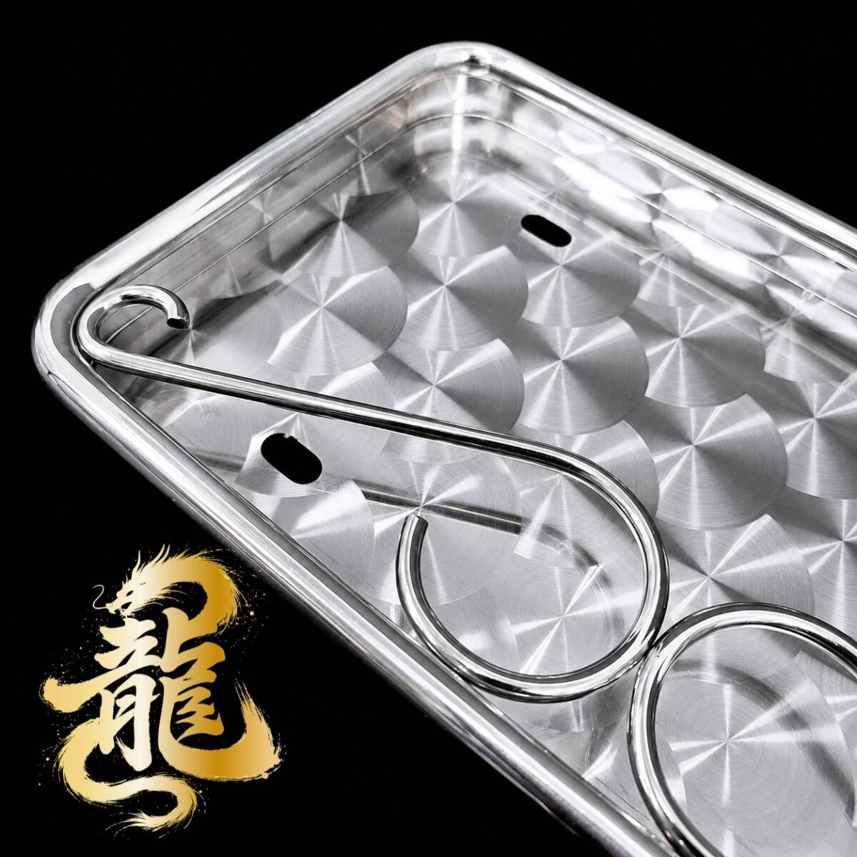 ステンレス 中型 Sカン ナンバー枠 鱗柄 バイザーナンバー枠 12Φパイプ