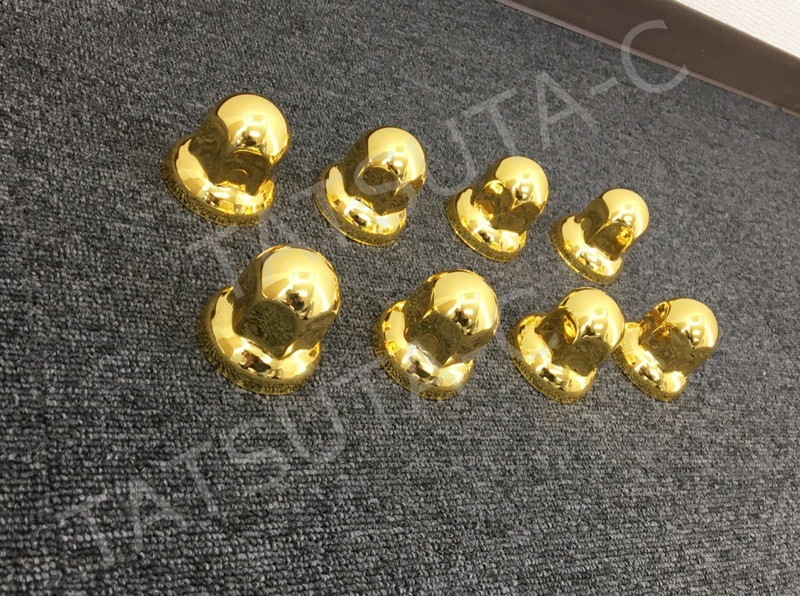 ステンレス ナットキャップ 10個セット ISO33mm 高さ51mm 金色 ゴールドメッキ 丸型 8穴用 G00224
