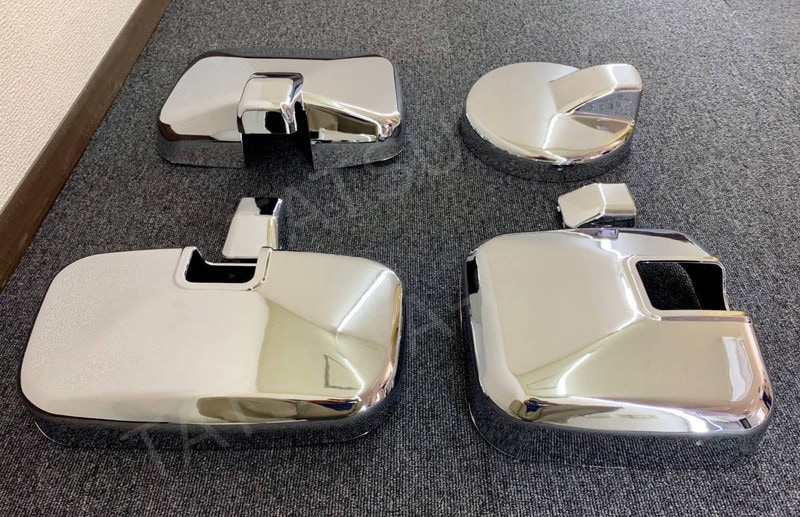 訳あり品】 メッキ ミラーカバー 4点セット いすゞ フォワード320/342