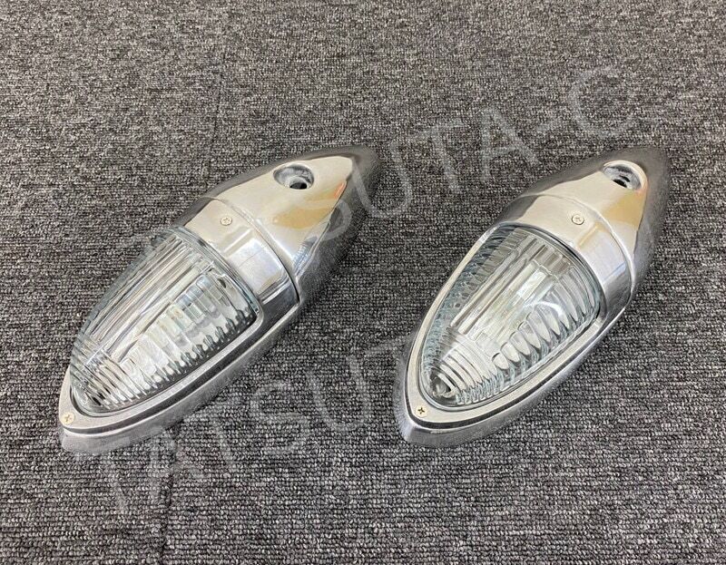 ナマズランプ(大)用 交換レンズ 【クリア】2個セット ガラス製 縦線5本 五光タイプ ナマズレンズ ナマズマーカー G0595S