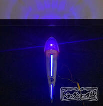 ナマズマーカー サイドランプ 背ビレ発光 【瑠璃色】 五光タイプ 舟形 ガラスレンズ 2個セット G0541D