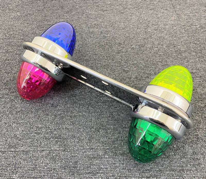 鏡面ステンレス 【16インチ】 ホイールマーカーステー 2枚セット リモコンマーカー 8個付き 8mm丸棒巻 バスマーカー S0122T