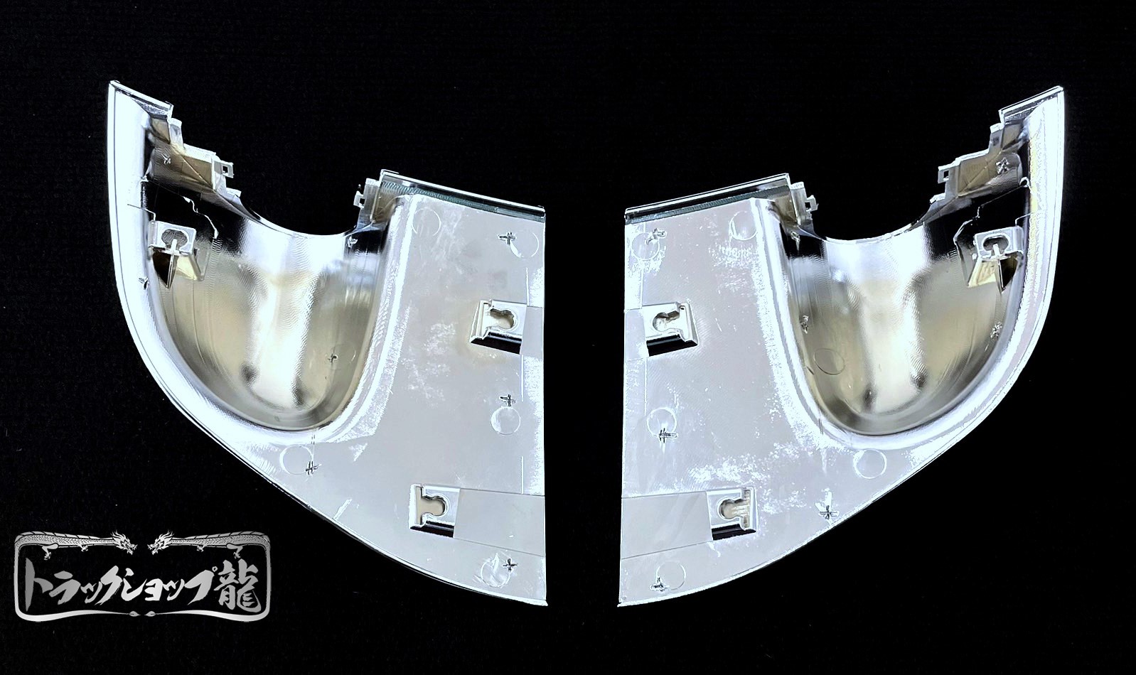 メッキ ミラーステーカバー RH手動/LH手動 左右セット キャップ付き 三菱ふそう ジェネレーションキャンター SAグレード車 M0805S