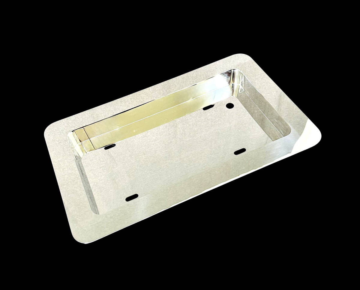 中型ナンバー枠 船型 ステンレス製 ステンレス 中型 ナンバー枠 鏡面 角R仕様 奥行50mm 汎用